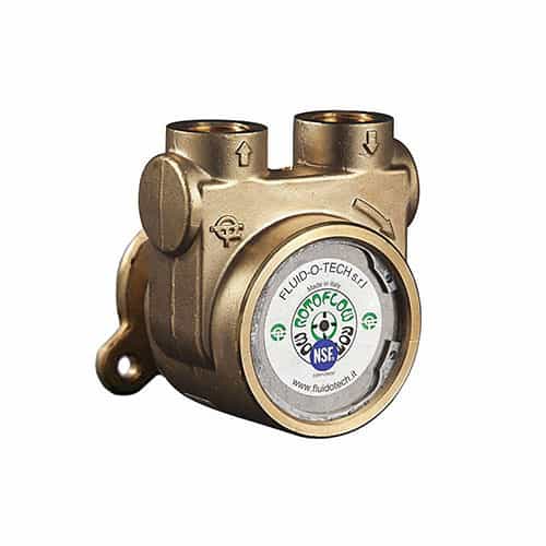 fluid-o-tech brass rotary vane pump with flange