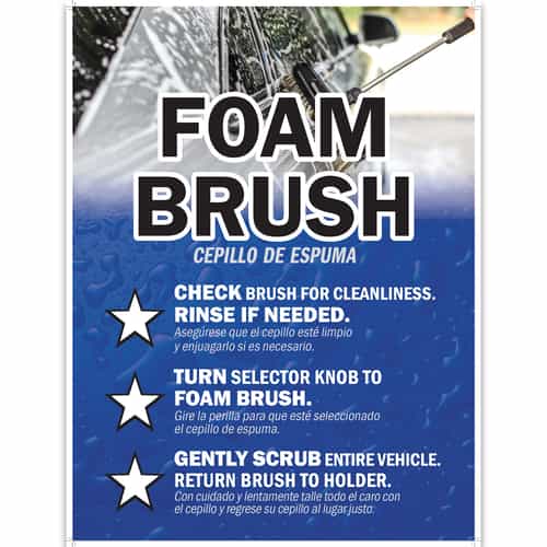 Car Wash Foam Brush Sign - 18x24