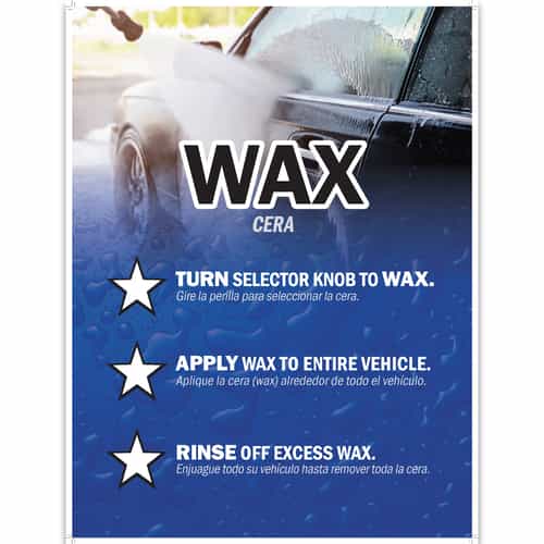 Bilingual Wax Application Instruction Sign - 18x24