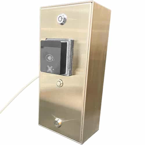 stainless steel rectangle box with credit card reader