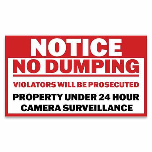 No Dumping Sign - SIKR120