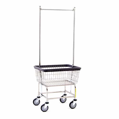 100CEC58C Chrome Wire Laundry Cart in Wheels