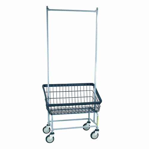 200S56/D7 Front Load Laundry Cart with Anti Rust Coat and 2-Pole Rack