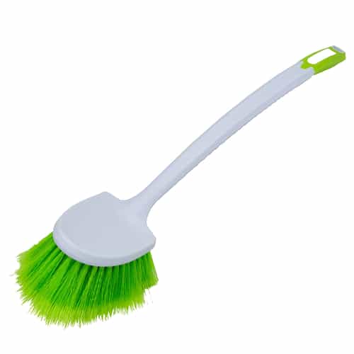 white brush with green bristles