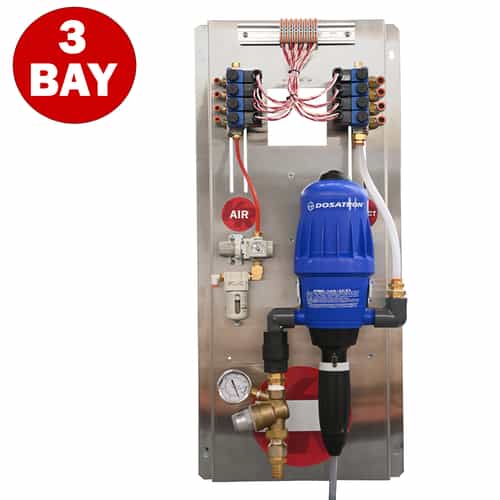 3 bay low pressure panel with a dosatron injector