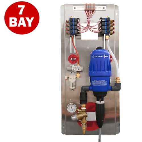 7 bay low pressure panel with a dosatron injector