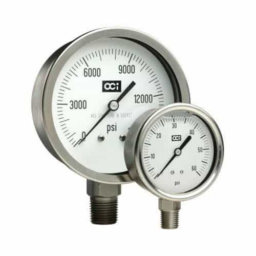 OCI Instruments 3534L 100L Liquid-Filled All Stainless Steel Pressure Gauge