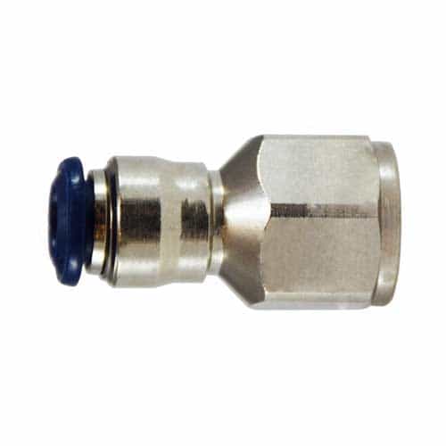 Nickel-Plated Straight Female Push-In Connector 3/8 Tube x 3/8 Global Thread