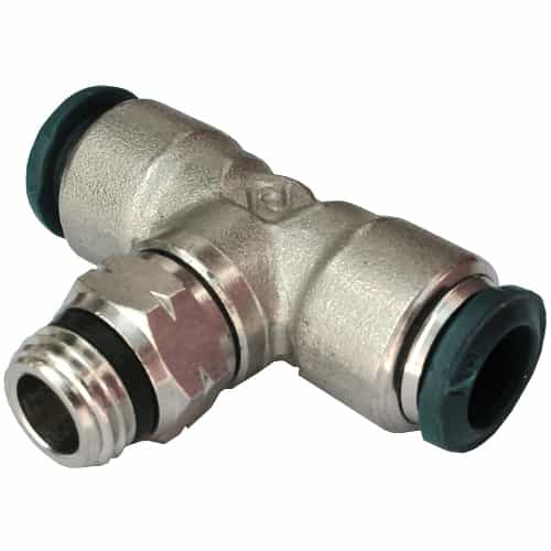 Nickle-Plated Swivel Male Push-In Branch Tee 1/4 Global Thread x 3/8 Tube