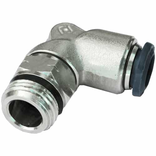 Nickel-Plated Swivel Male Elbow Push-In Connector 3/8 Tube x 3/8 Global Thread