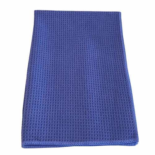 Blue Waffle Weave Microfiber Towel