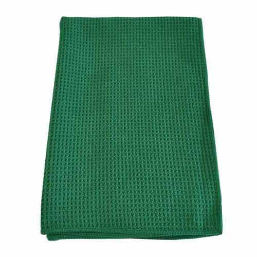 Green Waffle Weave Microfiber Towel