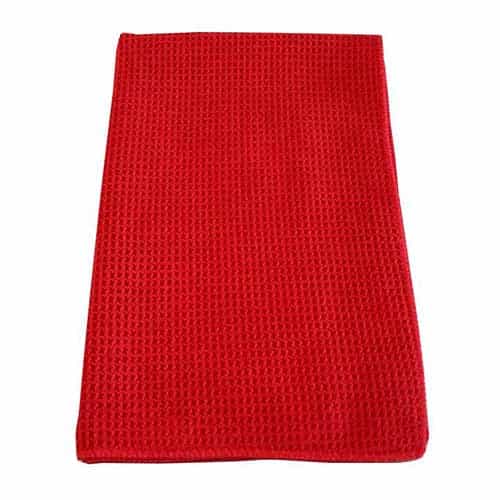 Red Waffle Weave Microfiber Towel