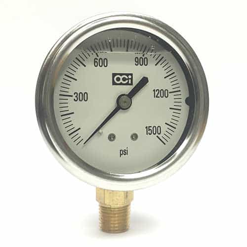 OCI Instruments 3034L 1500L Liquid-Filled Pressure Gauge