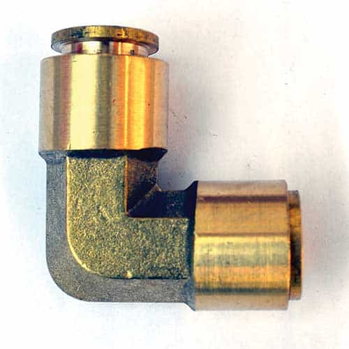 20-154 Kleen-Rite Brass Pushlock Polytube Elbow Fitting - 1/2 Inch x 1/2 Inch