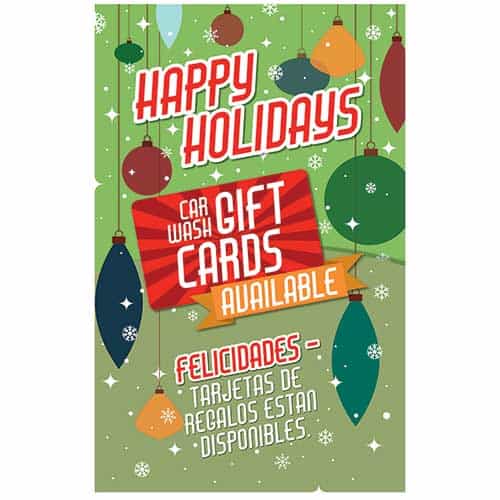 WMS152BL Kleen-Rite Corp Windmaster Bilingual Holiday Gift Card Sign