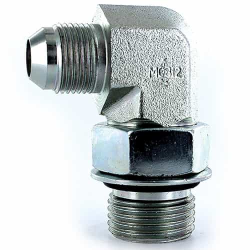 Parker 3/4" Male JIC x 1 1/16" Male SAE 90° Elbow Triple-Lok Tube Fitting 12C5OX-S