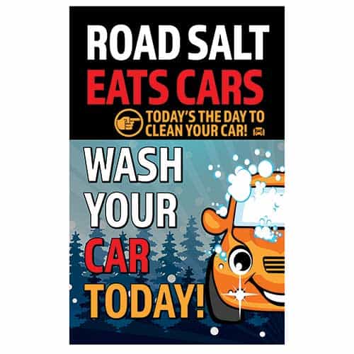 WMS122 Windmaster Road Salt Eats Your Car Sign
