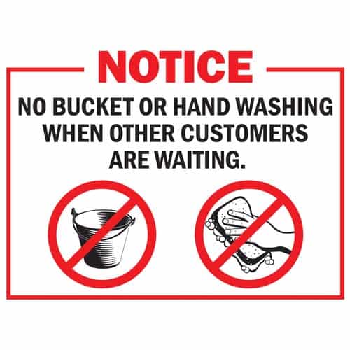 Bay Sign SI0110 No Hand/Bucket Washing