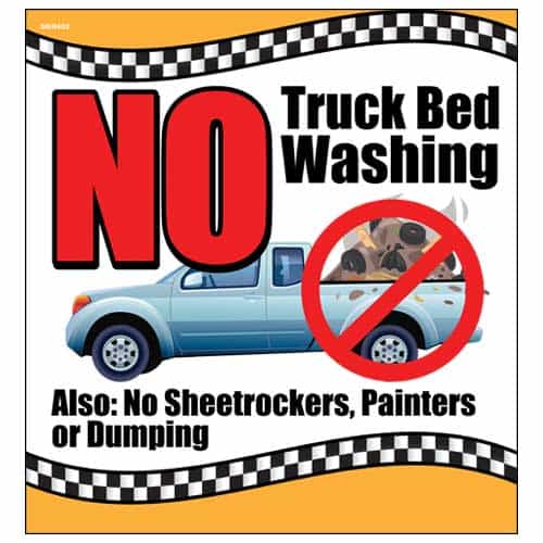 SIKR402 No Washing Truck Beds Sign