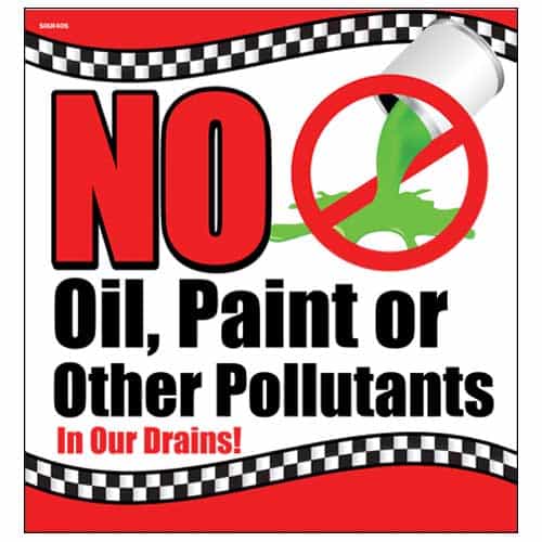 SIKR406 No Oil or Paint Car Wash Sign