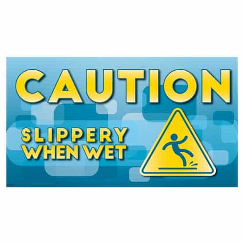 SIKR421 Slippery When Wet Bay Caution Sign