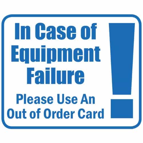 SIKRL101 Kleen-Rite Equipment Malfunction Directions Laundromat Sign - 10" x 12"