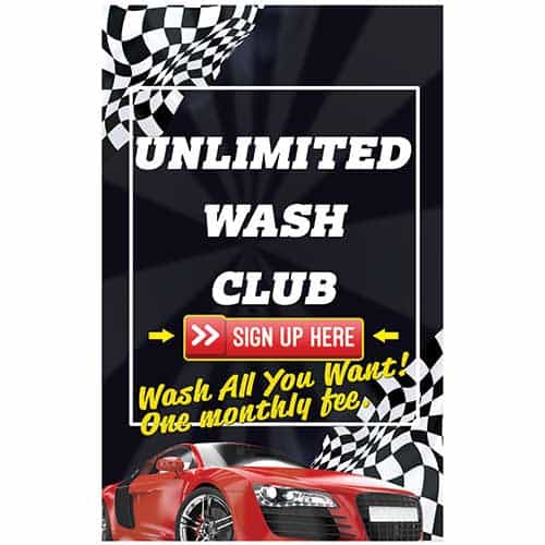 WMS025 Unlimited Wash Sign
