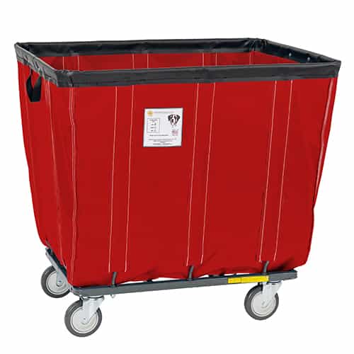 R&B Wire Products 412SO 12 Bushel Fully Sewn Red Vinyl Basket Truck