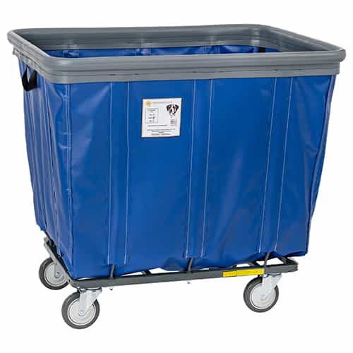 R and B Wire Products 412SOB 12 Bushel Blue Bumper Truck 2 Swivel 2 Rigid Casters