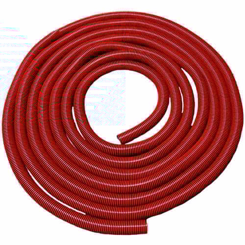 50' coil of 1.5" diameter red and Black Dura-Slide Vacuum Hose