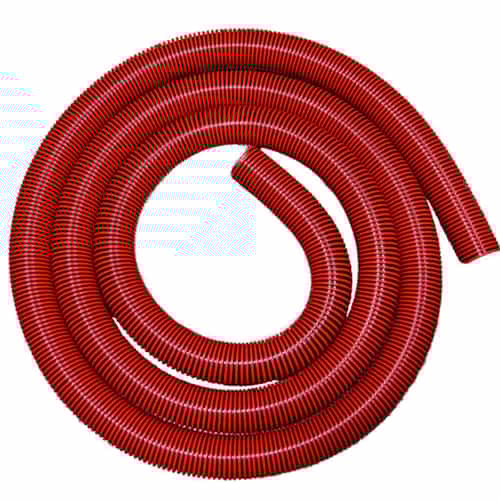 15' coil of 2" diameter red and Black Dura-Slide Vacuum Hose