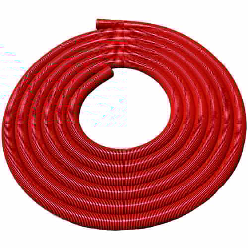 50' coil of 2" diameter Red and Black Dura-Slide Vacuum Hose