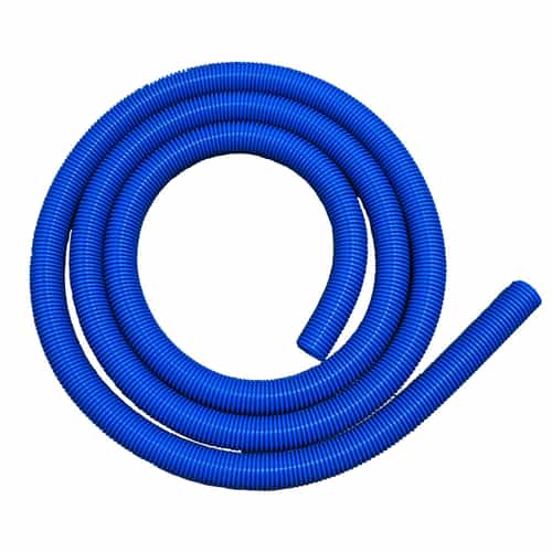 15' coil of 1.5" diameter Blue Dura-Slide Vacuum Hose
