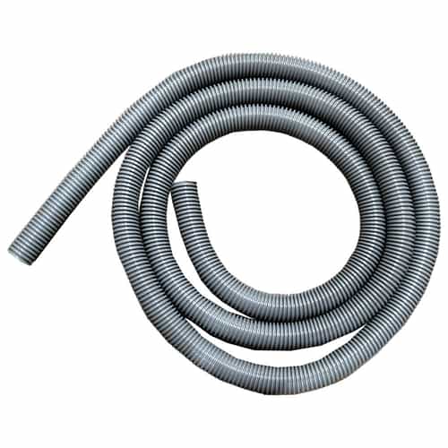 15' coil of 1.5" diameter Gray Dura-Slide Vacuum Hose