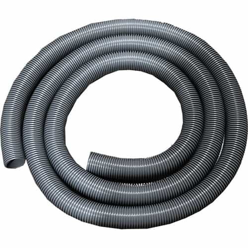 15' coil of 2" diameter Gray Dura-Slide Vacuum Hose
