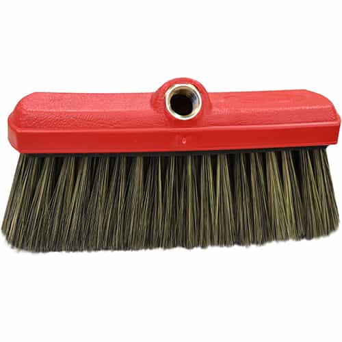 red plastic car wash foam brush with synthetic bristles that look like hogs hair