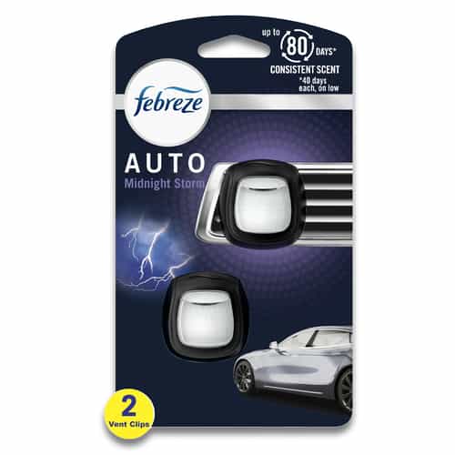 Febreze Midnight Storm Scent Auto Vent Clips P69 06907