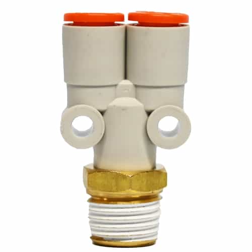 PDQ Push Tube Y Fitting, 1/4" Tube x 1/4" NPT - 03320048