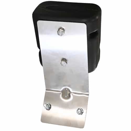 Black plastic holster attached to metal u-bolt
