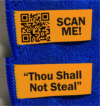 QR Code on a towel